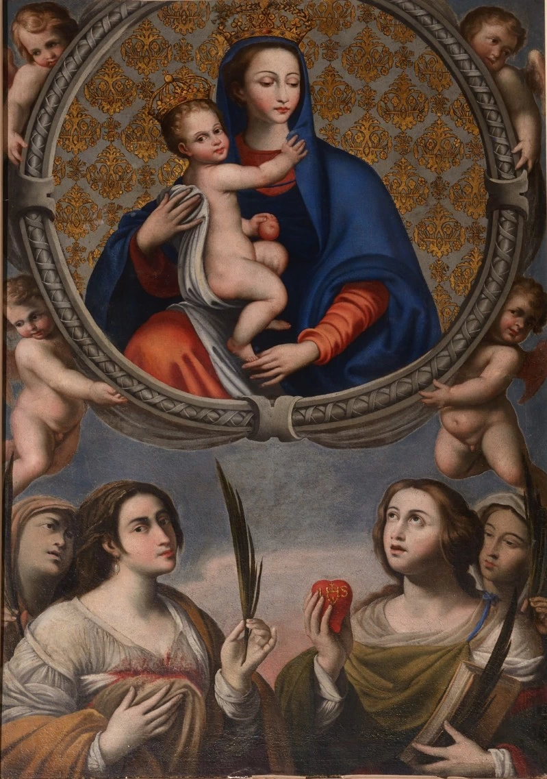 Madonna con Gesù Bambino tra Santa Marina, Santa Trofimena, Santa Costanza e Sant'Agata - Salerno